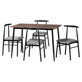 Baxton Studio Arnold Grey Black 5pc Metal Dining Set