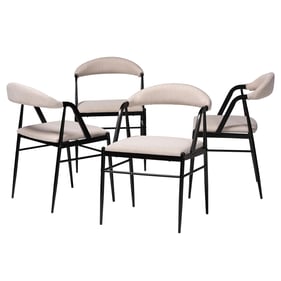 4 Baxton Studio Orrin Beige Black Dining Chairs