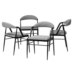 4 Baxton Studio Orrin Grey Black Dining Chairs