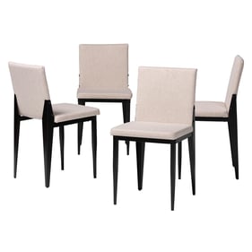 4 Baxton Studio Bishop Beige Black Dining Chairs