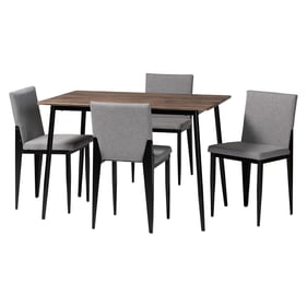 Baxton Studio Bishop Grey Black 5pc Metal Dining Set