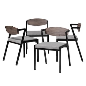 4 Baxton Studio Revelin Grey Dark Brown Black Dining Chairs