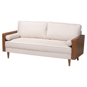 Baxton Studio Harleson Light Beige Walnut Brown Sofa