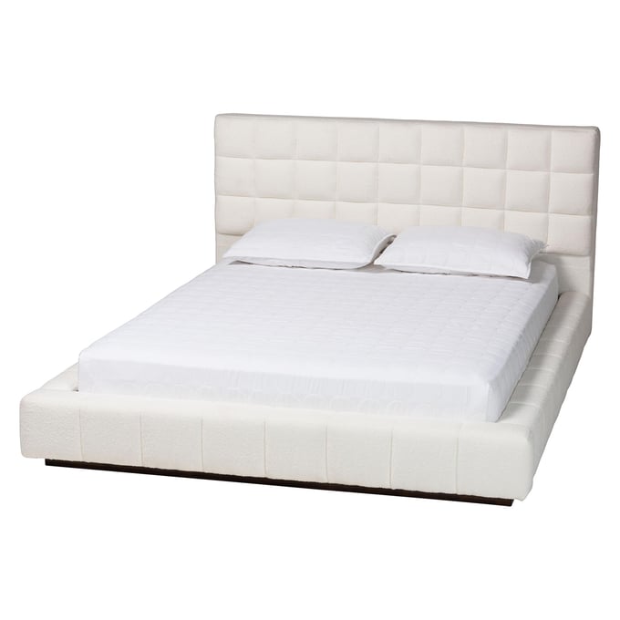 Baxton Studio Braylin White King Platform Bed BAX-CFSP0828-WHITE-KING