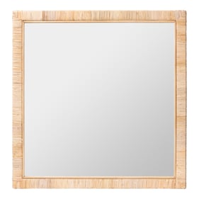 Baxton Studio Bali Pari Lankston Natural Square Accent Wall Mirror