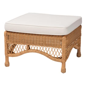 Baxton Studio Brooklyn Light Honey Ottoman Stool