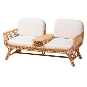 Baxton Studio Bali Pari Pakis Natural Light Honey Rattan Sofa