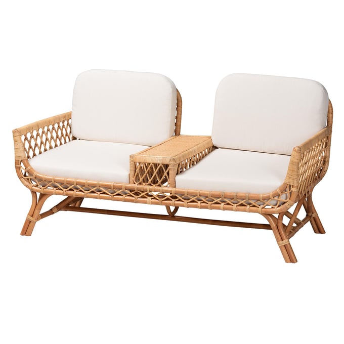 Baxton Studio Bali Pari Pakis Natural Light Honey Rattan Sofa BAX-PAKIS-LIGHT-HONEY-SOFA