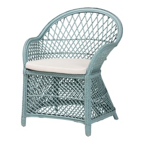 Baxton Studio Casilda Pastel Cyan Arm Chair