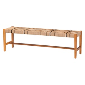 Baxton Studio Bali Pari Prita Brown Natural Dining Bench