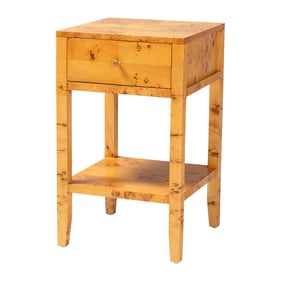 Baxton Studio Bali Pari Ghina Natural Light Burl Nightstand