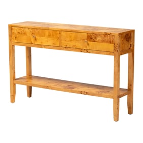 Baxton Studio Bali Pari Ghina Natural Light Burl Console Table