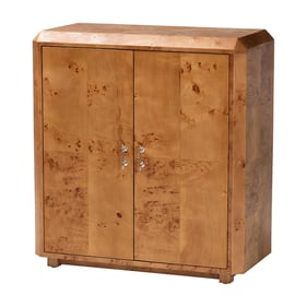 Baxton Studio Bali Pari Valora Natural Burl 2 Door Console Cabinet