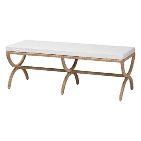 Baxton Studio Maliyah Natural Brown Seagrass Accent Bench