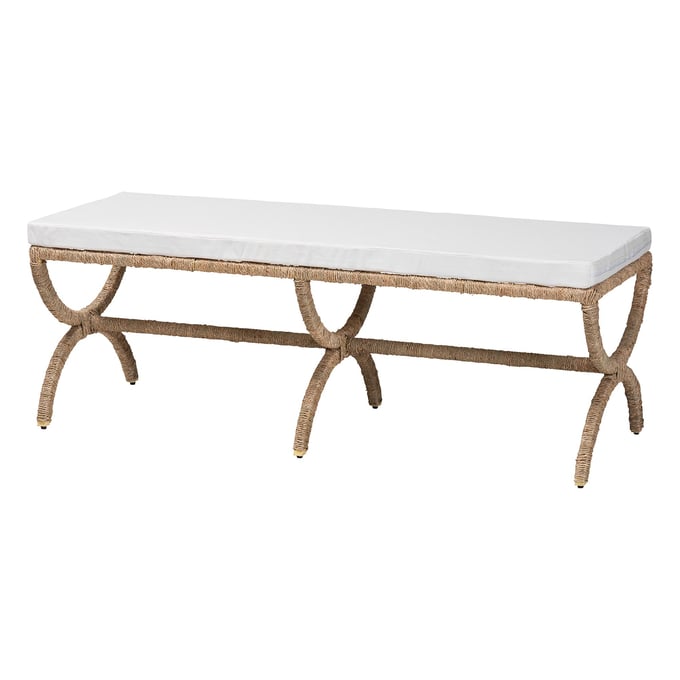 Baxton Studio Maliyah Natural Brown Seagrass Accent Bench BAX-F242-FT22-BENCH