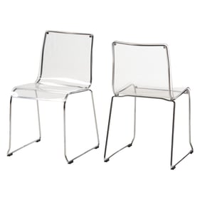 2 Baxton Studio Lino Clear Acrylic Transparent Dining Chairs