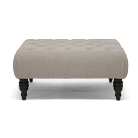 Baxton Studio Keswick Beige Fabric Tufted Square Ottoman