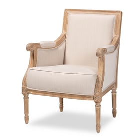 Baxton Studio Light Beige Fabric Accent Chair