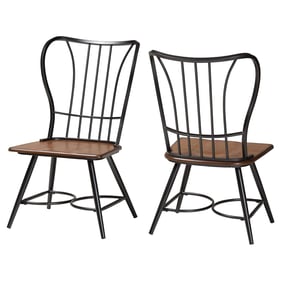 2 Baxton Studio Longford Black Metal Dining Chairs