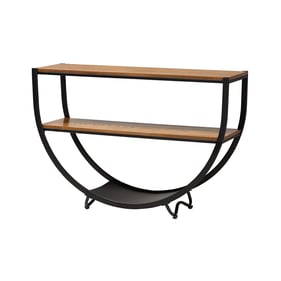 Baxton Studio Blakes Black Wood 2 Shelves Console Table