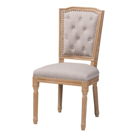 Baxton Studio Estelle Beige Fabric Button Tufted Upholstered Dining Chair