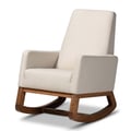 Baxton Studio Yashiya Mid-century Retro Modern Light Beige Fabric Upholstered Rocking Chair