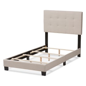 Baxton Studio Brookfield Beige Fabric Upholstered Twin Bed