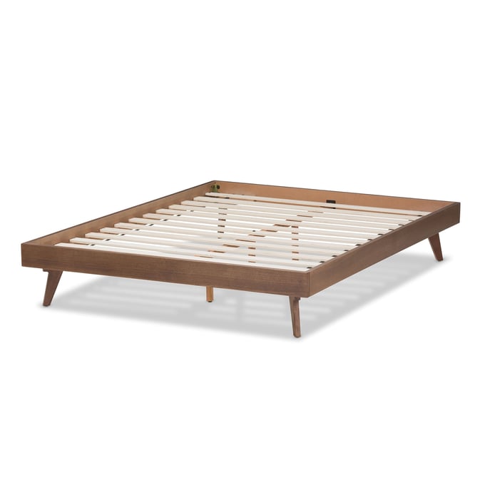 Baxton Studio Jacob Walnut Brown Wood King Bed Frame The Classy Home