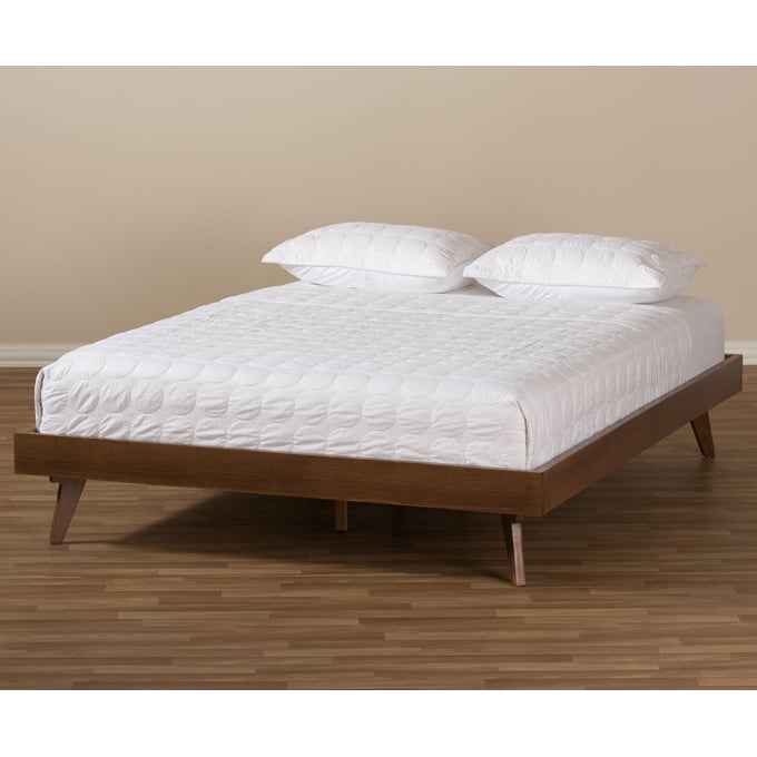 Baxton Studio Jacob Walnut Brown Wood Queen Bed Frame The Classy