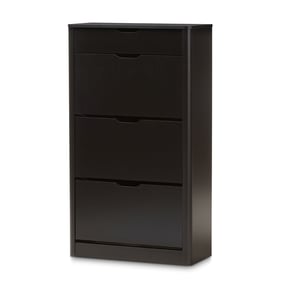 Baxton Studio Cayla Black Wood Shoe Cabinet