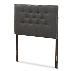 Baxton Studio Windsor Dark Grey Fabric Twin Headboard