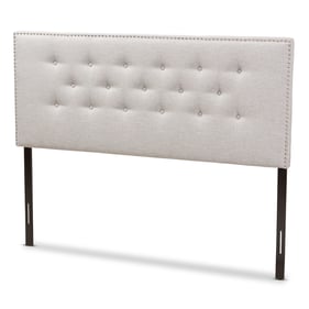 Baxton Studio Windsor Greyish Beige Fabric Upholstered King Headboard