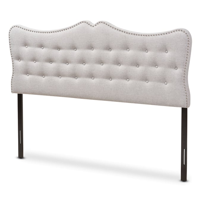 Baxton Studio Emma Greyish Beige Fabric Upholstered Queen Headboard BAX-BBT6694-GYBG-QHB-H121714