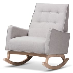 Baxton Studio Marlena Greyish Beige Fabric Upholstered Rocking Chair