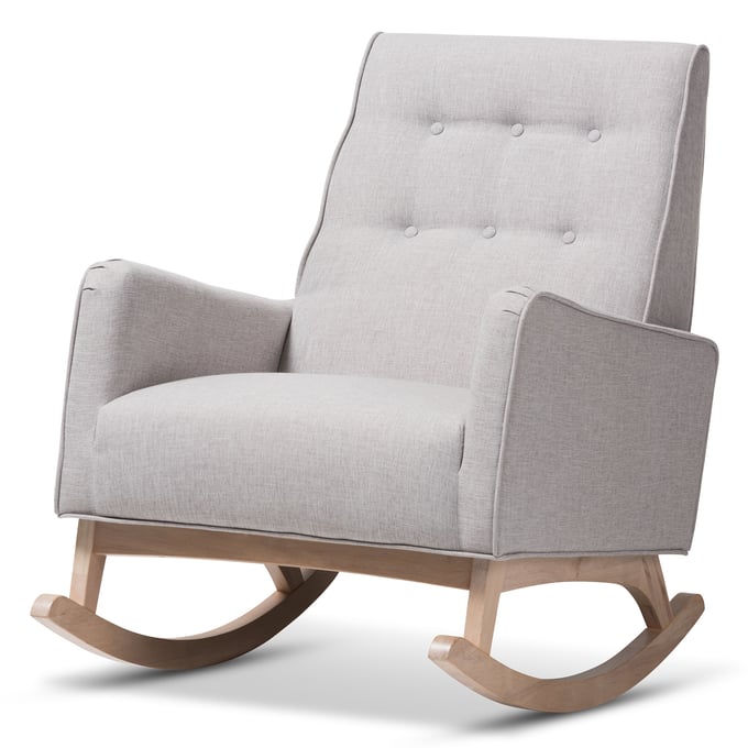 Baxton Studio Marlena Greyish Beige Fabric Upholstered Rocking Chair BAX-BBT5308-GREYISH-BEIGE-RC