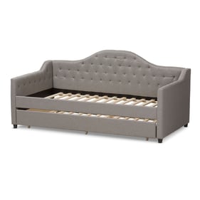 Baxton Studio Perry Light Grey Fabric Daybed with Trundle