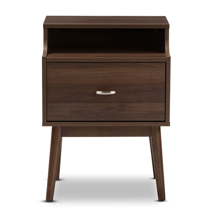 Baxton Studio Disa Modern Brown Wood Night Stand The Classy Home