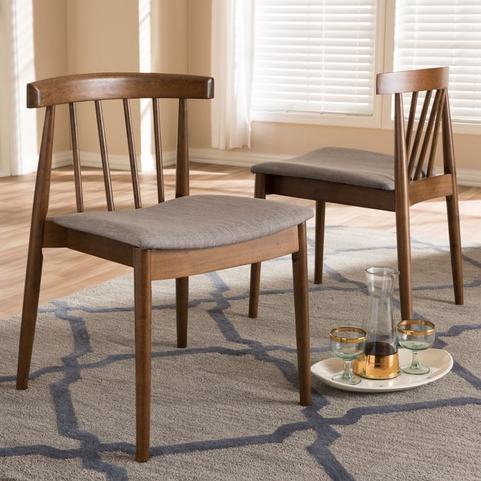 2 Baxton Studio Wyatt Beige Fabric Dining Chairs The Classy Home