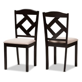 2 Baxton Studio Ruth Beige Fabric Upholstered Dining Chairs