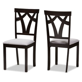 2 Baxton Studio Sylvia Grey Fabric Upholstered Dining Chairs