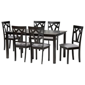 Baxton Studio Sylvia Grey Dark Brown 7pc Dining Set