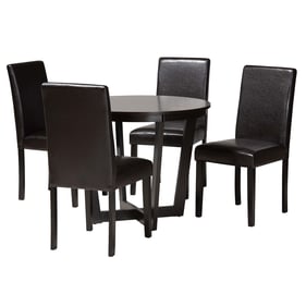 Baxton Studio Bruna Dark Brown Espresso 5pc Dining Set