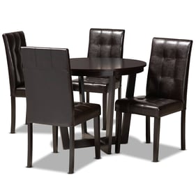 Baxton Studio Vida Dark Brown 5pc Dining Room Set