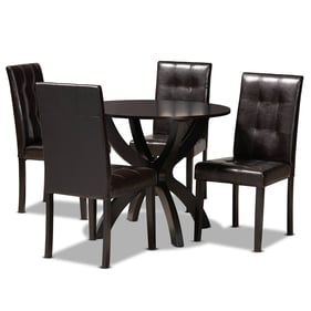 Baxton Studio Elira Dark Brown 5pc Dining Room Set