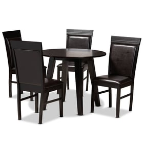 Baxton Studio Miya Dark Brown 5pc Dining Room Set