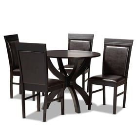 Baxton Studio Ancel Dark Brown 5pc Dining Room Set