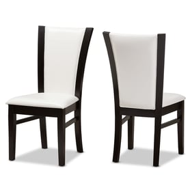 2 Baxton Studio Adley White Faux Leather Dining Chairs