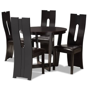 Baxton Studio Sorley Dark Brown 5pc Dining Room Set