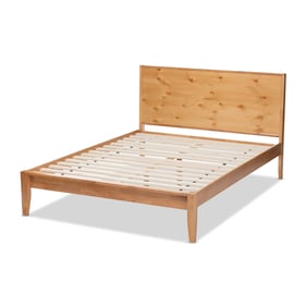 Baxton Studio Marana Natural Brown Wood Queen Platform Bed