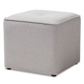 Baxton Studio Corinne Light Grey Fabric Upholstered Ottoman